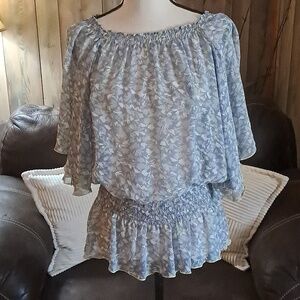 Sundance Women 100% Silk Top with Flutter Sleeves Size M Cottagecore Boho Femi